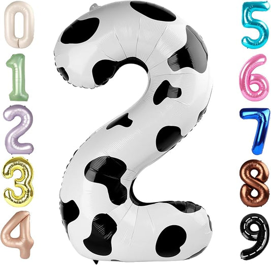 2 Numbers Balloon 40 Inch White Black Two Balloon Number Birthday Decor, 2nd 12 21st Party Celebration Decorations Graduations Wedding Baby Shower