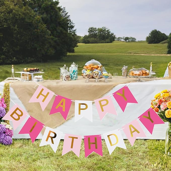 Happy Birthday Banner Party Banner Birthday Hanging Decoration for Women Men Girls Boys Adults Pets Party Backdrop Wall Decor Party Supplies