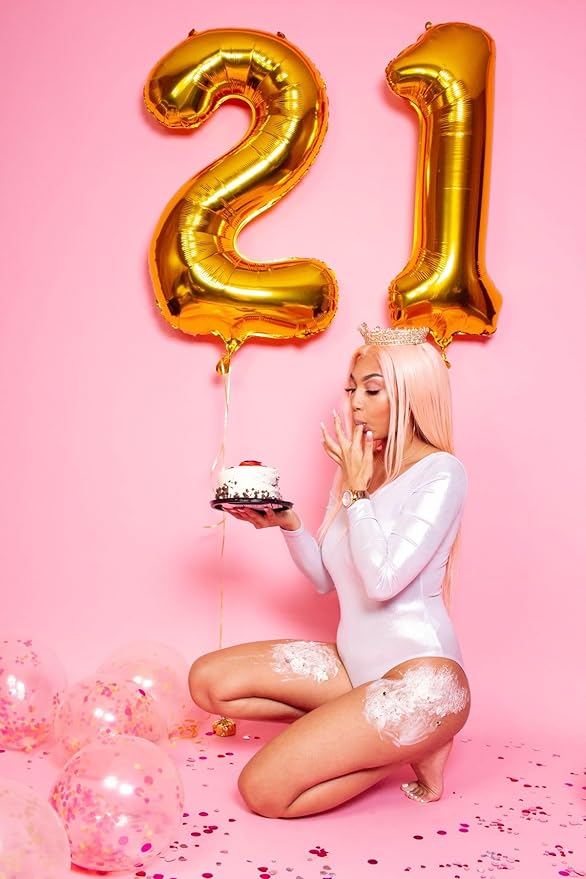 40 Inch Gold Number Balloon, 18th Birthday Party Decoration for 1 8 18 81 Men & Women, Big Foil Balloon Number for Wedding Celebration Adult Party Supplies