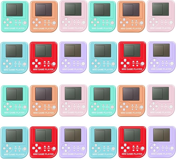 Sinikoro 24 Pack Video Game Party Favors for Kids Video Game Keychain Video Game Birthday Party Supplies