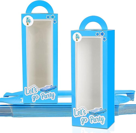 EGEN Party Favor Boxes Goodie Bags Senior Prom Gift Boxes Treat Boxes Gift Boxes Birthday Candy Bags Birthday Party Treat Boxes Bridal Shower Supplies(20PCS BLUE)