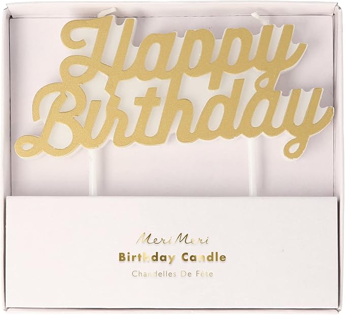 Meri Meri Happy Birthday Text Candle (Pack of 1), Unscented Meri Meri Birthday Candles