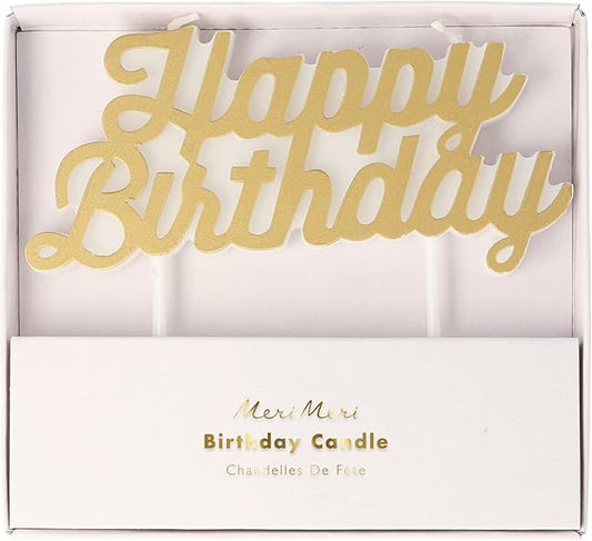 Meri Meri Happy Birthday Text Candle (Pack of 1), Unscented Meri Meri Birthday Candles