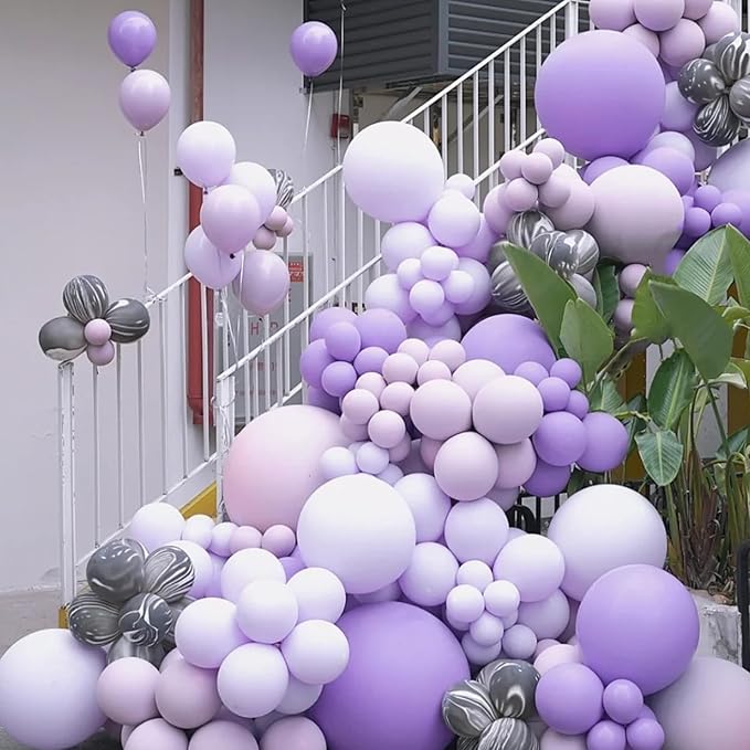 Voircoloria Pastel Purple Balloons, 66pack 12inch Light Purple Latex Party Balloons for Birthday Baby Shower Graduation Wedding Gender Reveal Anniversary Party Decorations