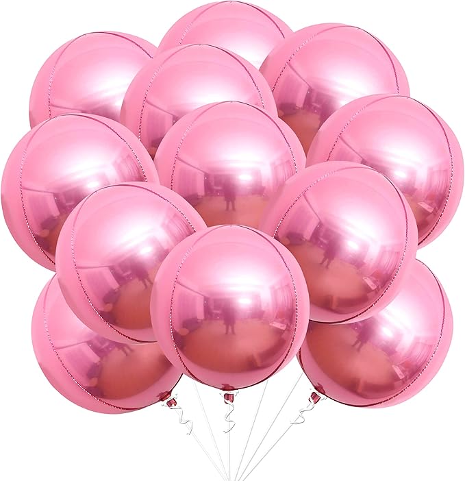 KatchOn, Pink Balloons - 22 Inch, Pack of 12 | Metallic Pink Balloons, Foil Balloon for Pink Party Decorations, Mothers Day Decorations Mothers Day Balloons Bridal Shower, Gender Reveal Birthday Party