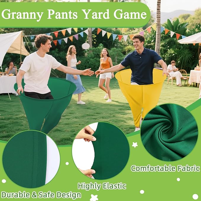Granny Pants Yard Game Freaky Party Games Pants with Bouncy Balls and Air Pump Oversized Granny Pants Outdoor Game for Adults and Family Interactive Throwing Game for Group Gatherings
