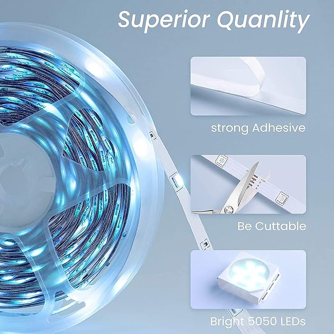 VOLIVO Led Strip Lights 130ft, 44Key IR Remote Control Led Light Strip, Color Changing Lighting for Bedroom, Home Decor