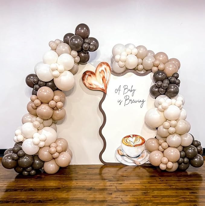 Espresso A Tini Bit Older Balloons Garland Arch Kit, 136Pcs Martini Birthday Party Brown White Balloons, Bridal Shower Bachelorette Wedding Decorations
