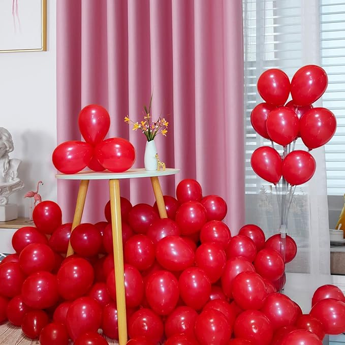 Red Balloons 110Pcs 5 Inch Small Latex Party Balloons, Mini Thick Birthday Balloons for Wedding Baby Shower Decorations.