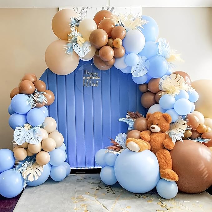 Voircoloria 110pcs Light Blue Balloons 12inch Baby Blue Latex Party Balloons for Boys Girls Birthday Party, Baby Shower, Wedding, Gender Reveal, Baby Shower, Anniversary Party Decorations