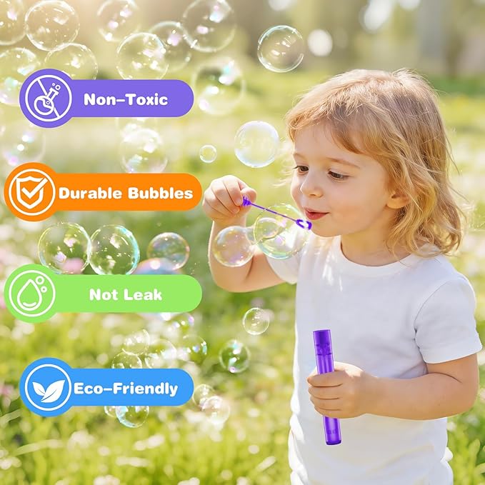 OCHIDO 200 Pieces Mini Bubble Wands in 10 Colors, Bubbles Party Favors for Kids, Bubble Wands Bulk for Summer Toys Gift, Indoor Outdoor Activity, Themed Birthday, Wedding, Goodie Bags Stuffers