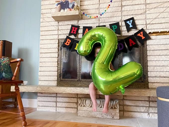 2 Numbers Balloon 40 Inch Light Green Two Balloon Number Birthday Decor, 2nd 12 21st Party Celebration Decorations Graduations Wedding Baby Shower