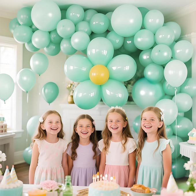 110pcs Pastel Green Balloon 12 Inch, Pastel Green Latex Balloons for Birthday Party Baby Shower Wedding(with 2 Ribbons).