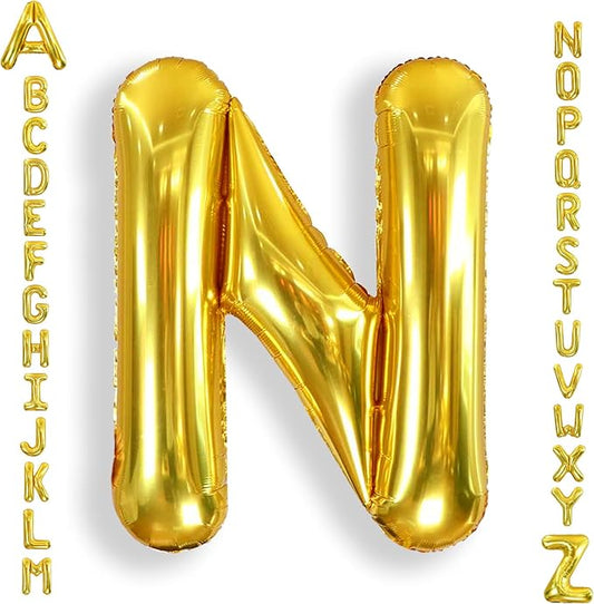AULE 40 Inch Big Letter Balloon Gold N Large Foil Helium Alphabet Balloons A-Z for Birthday Anniversary Graduation New Year Party Decoration Supplies