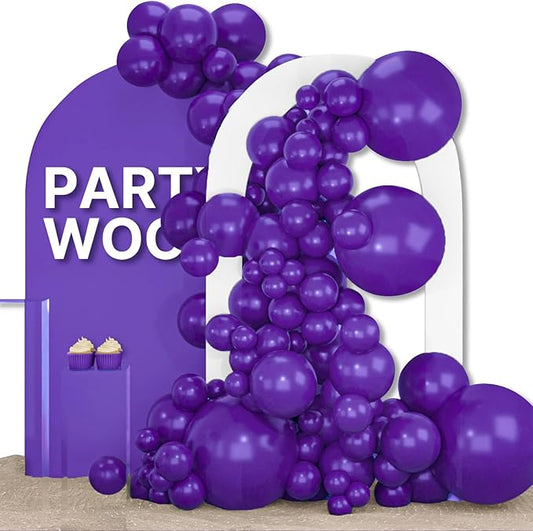 PartyWoo Dark Purple Balloons 155pcs Different Sizes of 18 12 10 5 Inch Royal Purple Balloon Arch Kit Garland for Birthday Baby Shower Graduation Anniversary Bachelorette Party Decorations Purple-Y16