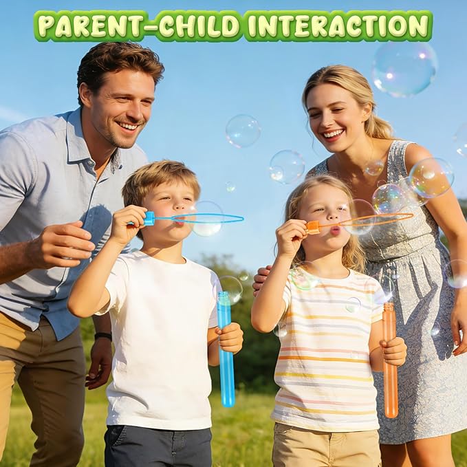 SpringFlower 72 Pcs Bubble for Kids, 2OZ Big Bubble Wands in 6 Colors, Ideal for Kid Party Favors, Summer Toys, Indoor & Outdoor Activities, Birthday, Carnival Prizes, Wedding, Goodie Bags
