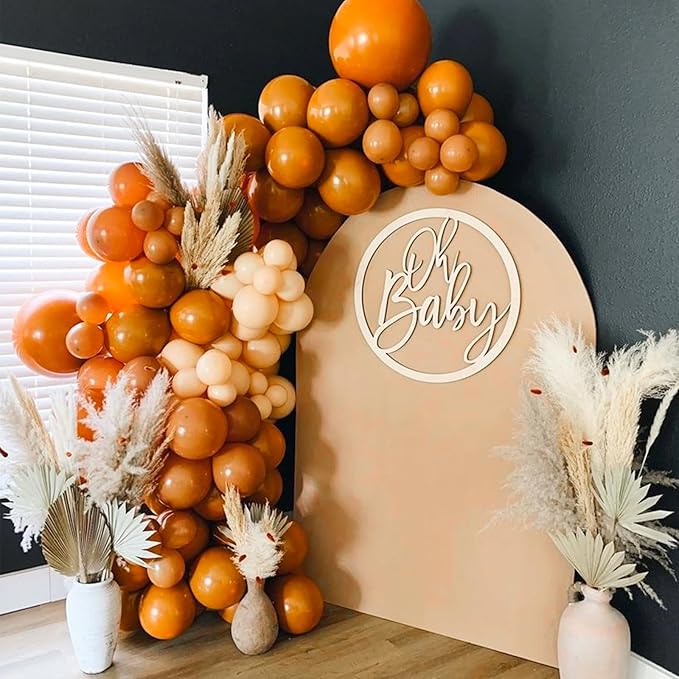 PartyWoo Burnt Orange Balloons 152pcs Different Sizes of 18 12 10 5 Inch Terracotta Rust Fall Color Autumn Boho Balloon Arch Kit Garland for Thanksgiving Halloween Fall Party Decorations Orange-F53