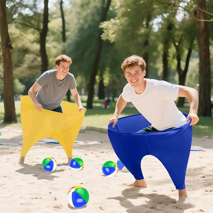 Granny Pants Yard Game Freaky Party Games Pants with Bouncy Balls and Air Pump Oversized Granny Pants Outdoor Game for Adults and Family Interactive Throwing Game for Group Gatherings