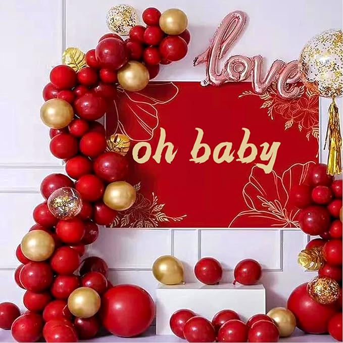 Red Balloons 110Pcs 5 Inch Small Latex Party Balloons, Mini Thick Birthday Balloons for Wedding Baby Shower Decorations.