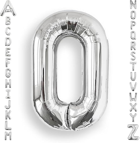 AULE 40 Inch Big Letter Balloon Silver O Large Foil Helium Alphabet Balloons A-Z for Birthday Anniversary Graduation New Year Party Decoration Supplies