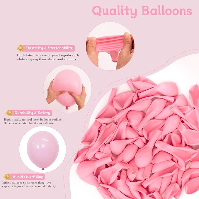Pink Balloons 60 PCS Light Pink Balloons 12 Inch Pastel Baby Pale Pink Balloon for Girls Women Birthday Party Baby Shower Gender Reveal Wedding Decoration