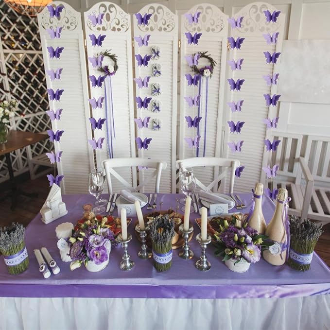 Butterfly Decorations, Purple Butterfly Decorations for Wedding Baby Shower Birthday Party Decorations Purple/Lavender Pack of 4, 10001