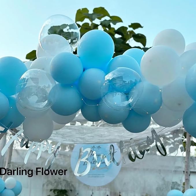 Voircoloria 130pcs Pale Aqua Balloons Different Sizes 18" 12" 10" 5" Aqua Blue Latex Balloon Garland Arch Kit for Birthday Baby Shower Graduation Wedding Gender Reveal Anniversary Party Decorations
