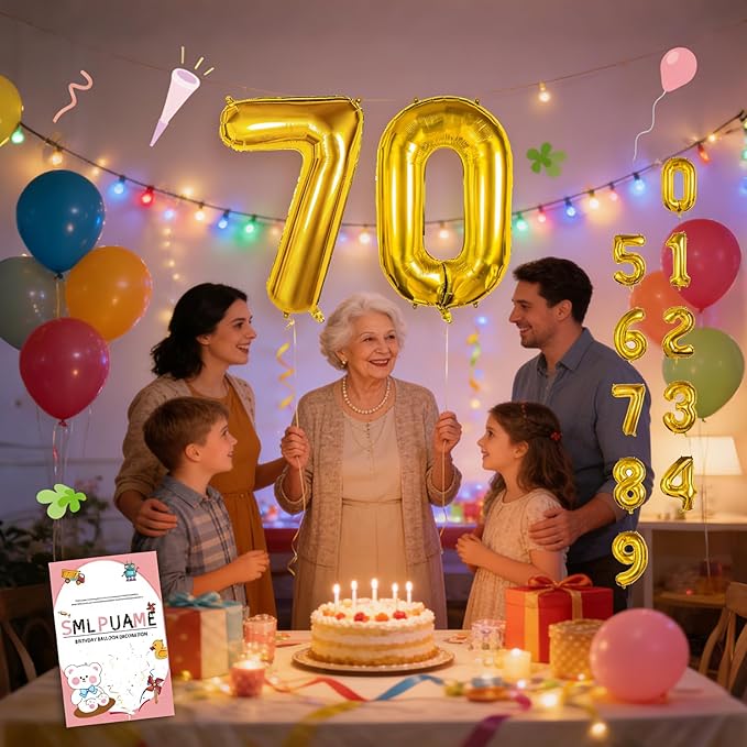 40 inch Number Balloon 0-9 Gold Large Number 17 Balloons,Digital Balloons for Birthday Party Celebration Decorations Supplies, Helium Foil Number Balloons for Wedding Anniversary