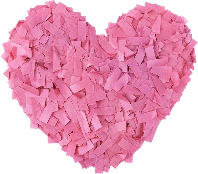 1.2LBS Confetti, Rose Pink Biodegradable Confetti - Rectangular Fluttering Tissue Paper Confetti for Gender Reveal and Launcher use – Parties, Concerts and Weddings for Events