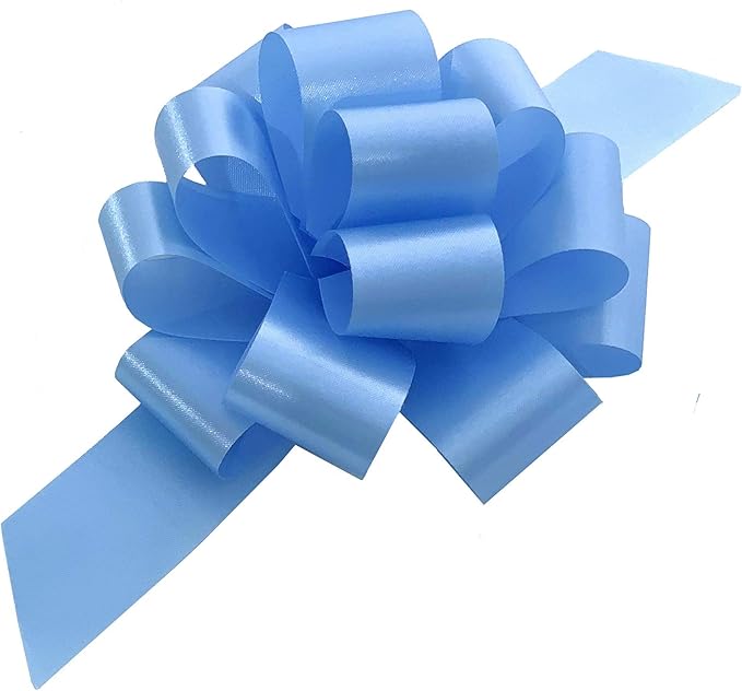 Light Blue Decorative Gift Pull Bows - 5" Wide, Set of 10, Spring, Baby Shower, Summer, Wreath, Swag, Garland, Gift Basket, Presents, Birthday, Fundraiser, Christmas, Easter