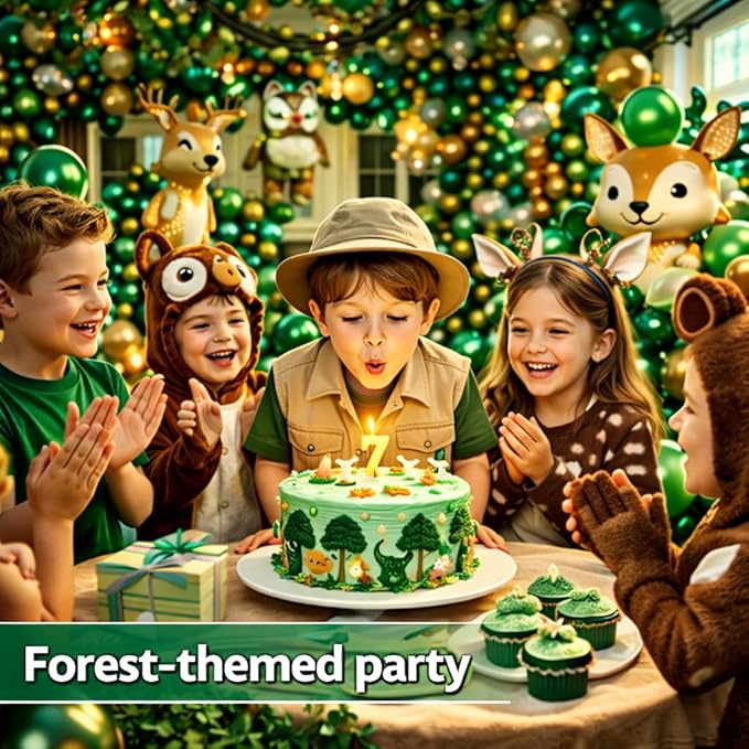 Dark Green Balloons 100 Pack, 12 Inch Latex Party Balloons, Round Helium Forest Green Balloons for Jungle Safari Tropical Christmas Birthday Party Decorations