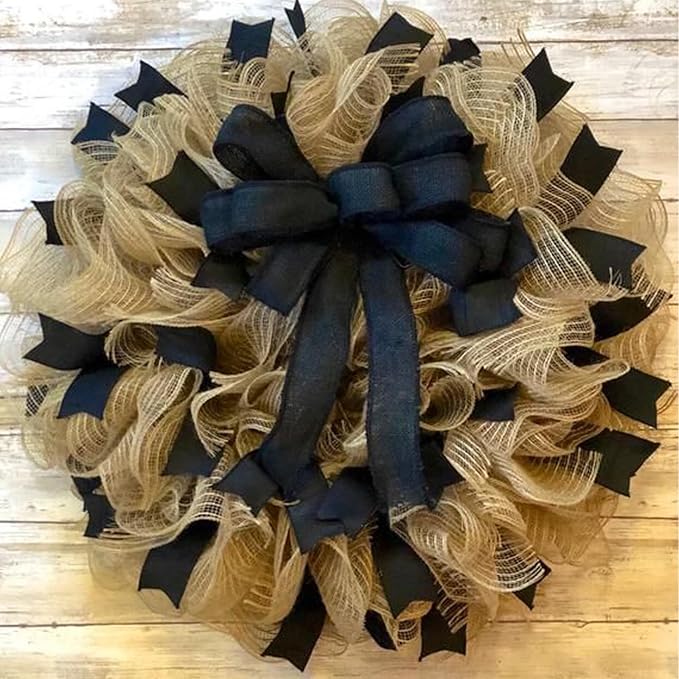 Black Burlap Ribbon 1/2 inch X 10 Yard Natural Linen Woven Ribbon DIY Handmade Edging Production Wreath Holiday Decoration Gift Ribbons for Gift Wrapping Black Jute Linen Ribbons