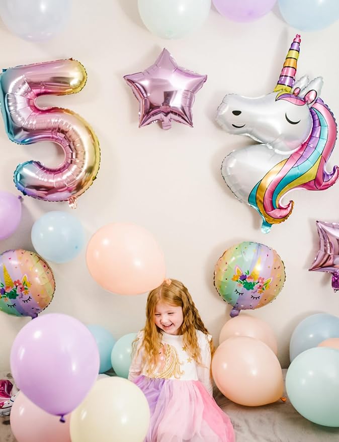 Pastel Balloons, 12 Inch 60 Pcs Pastel Rainbow Balloons Assorted Colors for Unicorn Party, Rainbow Party, Baby Shower,Spring Birthday, Wedding Decorations