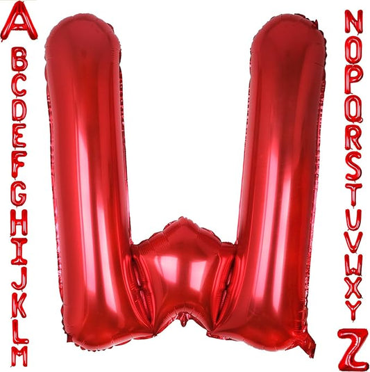 AULE red Letter Balloons W 40Inch Large Giant big Foil Mylar red W Balloon for Birthday Aniversary Party Decorations