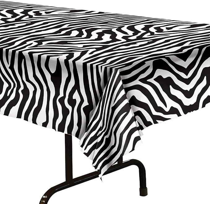 Beistle Zebra Print Plastic Tablecover (Pack of 2)