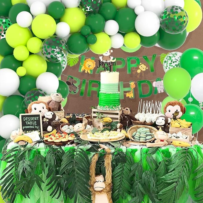 Green White Balloons Garland Arch Kit - Dark Green, Lime Green, Green White Balloons for Tropical Safari Wild Video Game Birthday Wedding Graduation Baby Shower St Patrick's Decorations