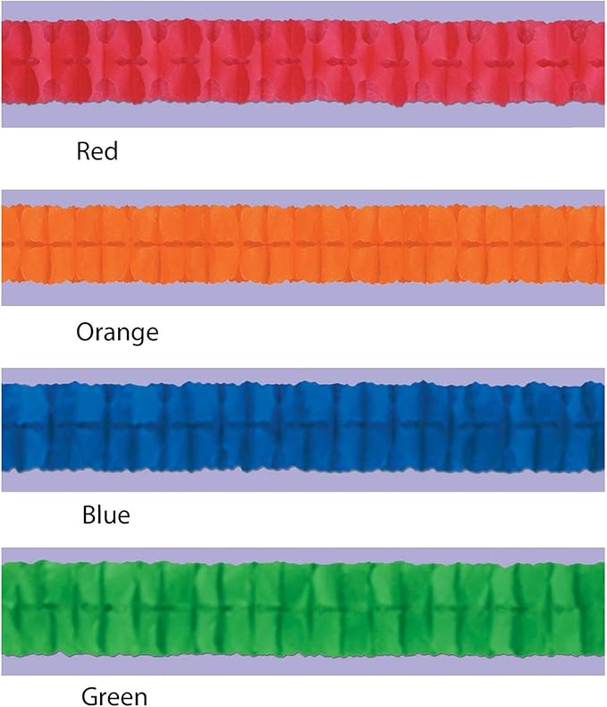 Beistle Tissue Paper Leaf Garland, 4.5" x 12', Neon