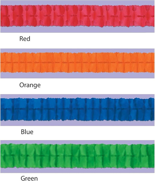 Beistle Tissue Paper Leaf Garland, 4.5" x 12', Neon
