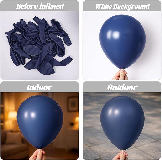 Voircoloria 90pack Navy Blue Balloons Different Size 18/12/10/5 Inch Dark Blue Balloon Garland Arch Kit for Graduation, Wedding, Birthday, Baby Shower, Gender Reveal, Anniversary Party Decorations