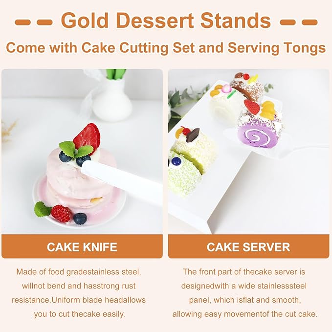 MACIFECI White Cake Stand Set, White Dessert Table Display Set for Wedding, Birthday Party Decor, Baby Shower, Celebration