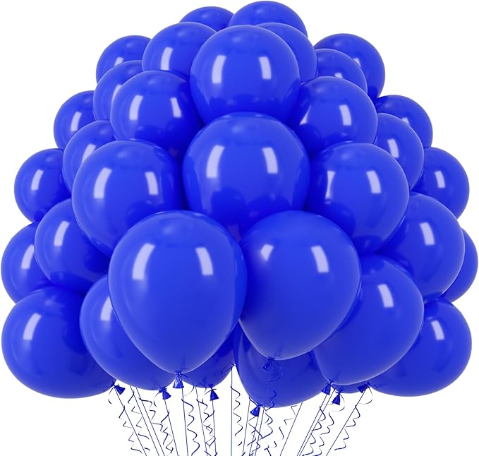 Voircoloria 110pcs Royal Blue Balloons 12inch Blue Latex Party Balloons for Graduation, Wedding, Birthday, New Year, Baby Shower, Anniversary, Baseball, Nautical Party Decorations