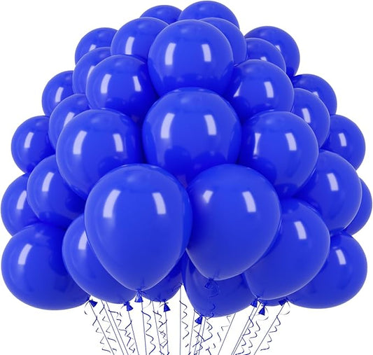 Voircoloria 110pcs Royal Blue Balloons 12inch Blue Latex Party Balloons for Graduation, Wedding, Birthday, New Year, Baby Shower, Anniversary, Baseball, Nautical Party Decorations