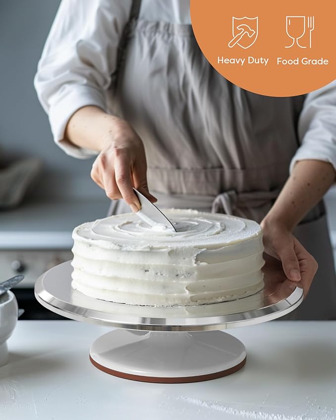 Kootek Aluminium Alloy Revolving Cake Stand 12 Inch Rotating Cake Turntable for Cake, Cupcake Decorating Supplies for Mother's Day