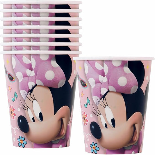Multicolor Paper Disney Iconic Minnie Mouse Cups (9oz) 8 Count - Perfect for Birthdays & Celebrations, Stand Out & Delight Your Guests