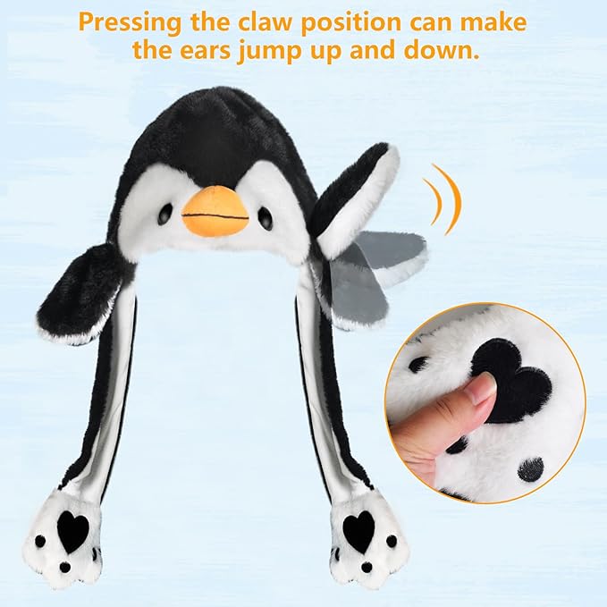 Animal Hat with Funny Plush Moving Ears,Crazy Hats for Kids Holiday Cosplay Easter Dress Up Cute Hat Kids Gift