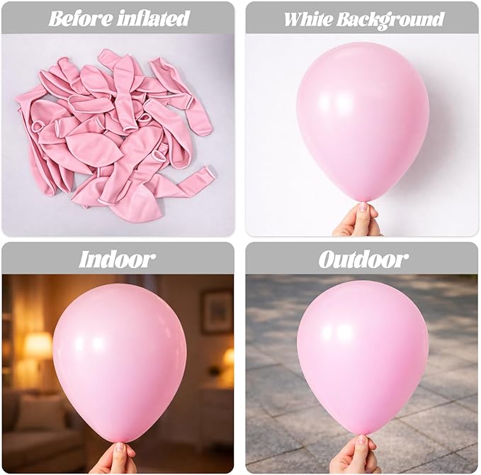 Voircoloria Light Pink Balloons, 66pack 12inch Pastel Pink Latex Party Balloons for Boys Girls Birthday Party, Baby Shower, Wedding, Gender Reveal, Baby Shower, Anniversary Party Decorations