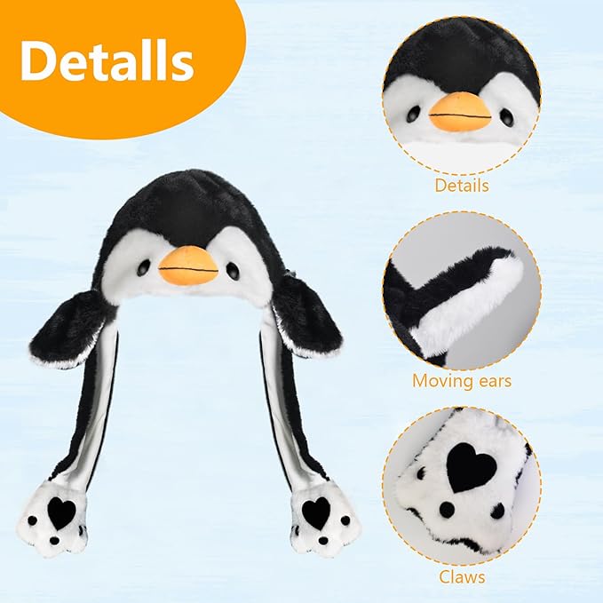 Animal Hat with Funny Plush Moving Ears,Crazy Hats for Kids Holiday Cosplay Easter Dress Up Cute Hat Kids Gift