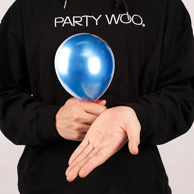 PartyWoo Metallic Blue Balloons 50pcs 5 Inch Small Mini Chrome Blue Latex Balloons for Graduation Wedding Baby Shower Engagement Baby Shower Wedding Bachelorette Birthday Party Decorations Blue-G106