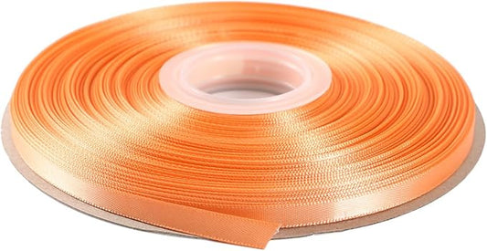 ITIsparkle 1/4" Inch Double Faced Satin Ribbon 50 Yards-Roll Set for Gift Wrapping Scrap Books Party Favor Hair Braids Baby Shower Decoration Floral Arrangement Craft Supplies, Peach Ribbon