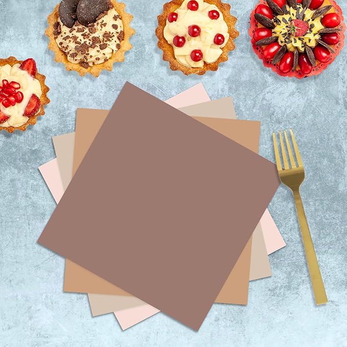 Oigco 60 PCS Brown Paper Plates Boho Baby Shower Decorations Gradient Brown Plates and Napkins for Birthday Wedding Boho Baby Shower Bridal Shower Party Supplies